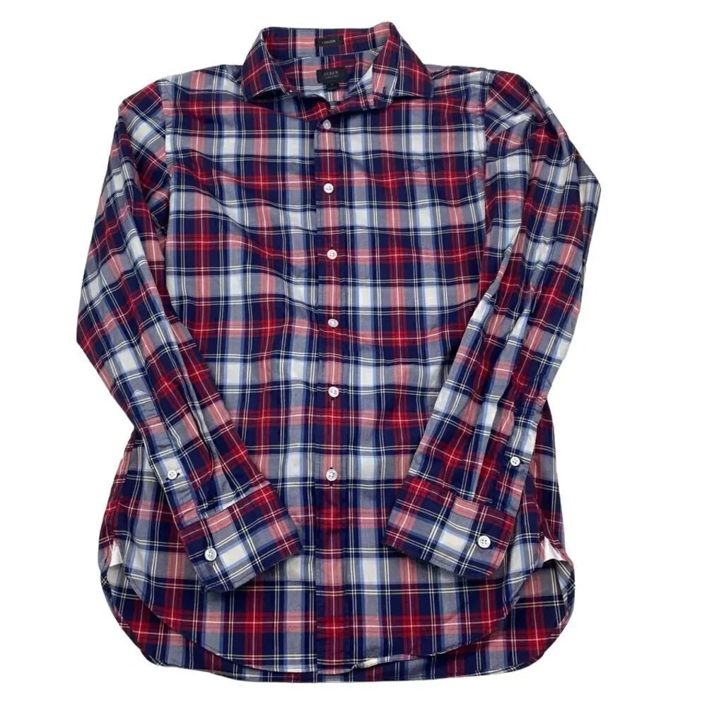 J. Crew Ludlow Plaid Button Down Up Shirt Blue Red Small
